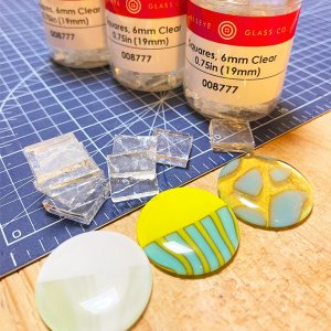 画像2: ブルズアイスクエア6mmクリアパック（カボション用ガラス） (2)